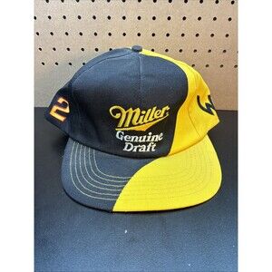 Vintage Rusty Wallace Miller Genuine Draft Racing Team Snapback Hat Cap 90s MGD